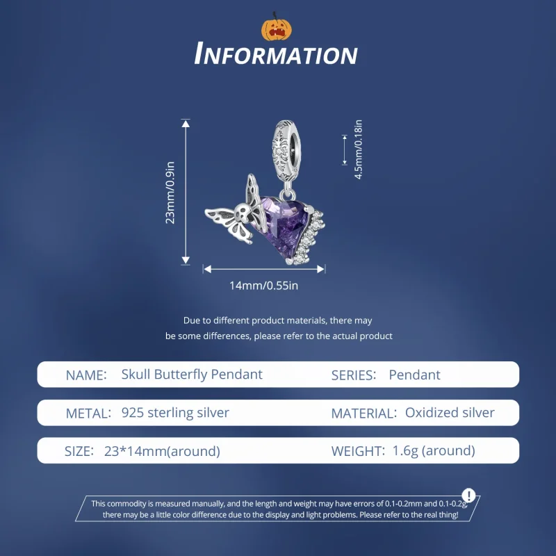 (imagine pentru) Pandora Stil Craniu Fluture Silicon Dangle - BSC912 - Vizualizare 6