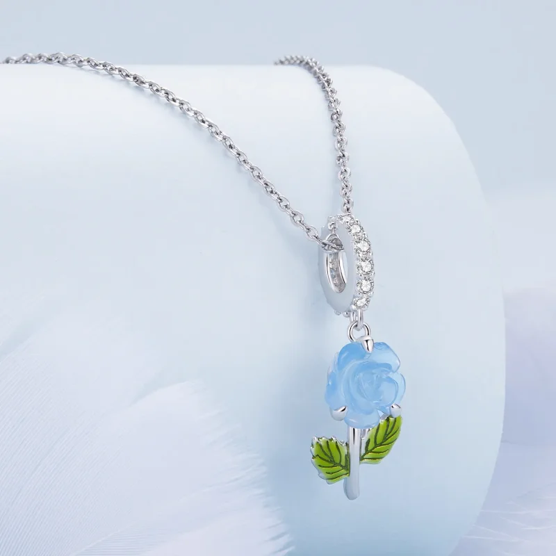 (imagine pentru) Pandora Stil Cristal Trandafir Danglă - BSC824-BU - Vizualizare 2