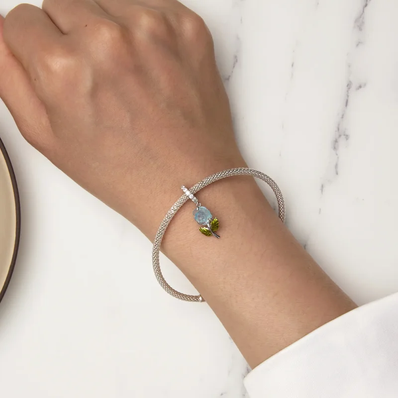 (imagine pentru) Pandora Stil Cristal Trandafir Danglă - BSC824-BU - Vizualizare 5