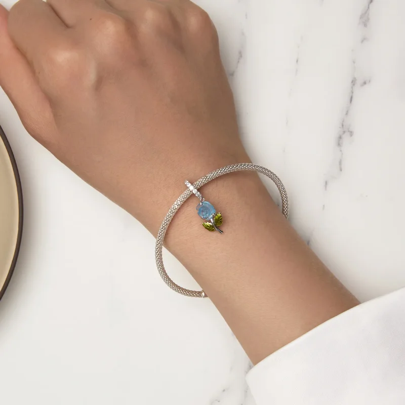 (imagine pentru) Pandora Stil Cristal Trandafir Danglă - BSC824-BU - Vizualizare 6