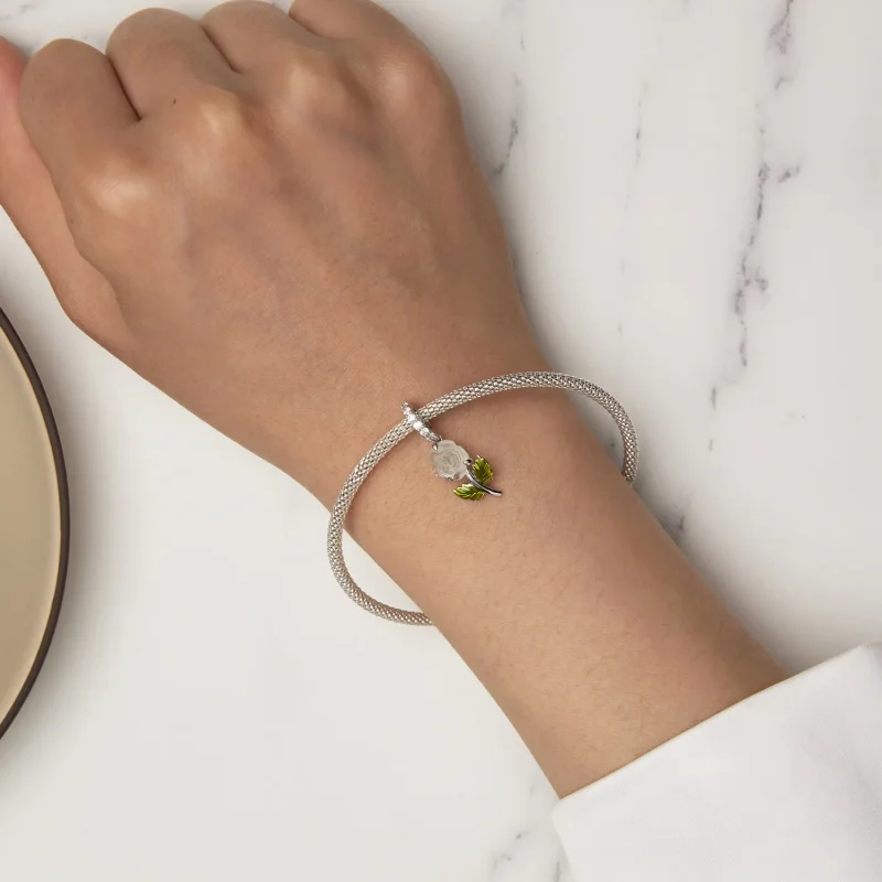 (imagine pentru) Pandora Stil Cristal Trandafir Danglă - BSC824-BU - Vizualizare 7