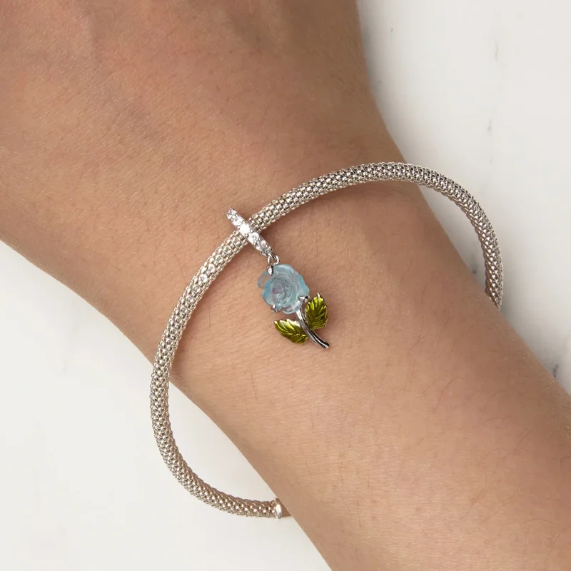 (imagine pentru) Pandora Stil Cristal Trandafir Danglă - BSC824-BU - Vizualizare 8