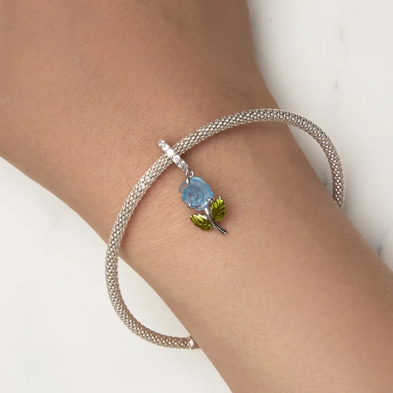 (imagine pentru) Pandora Stil Cristal Trandafir Danglă - BSC824-BU - Vizualizare 9