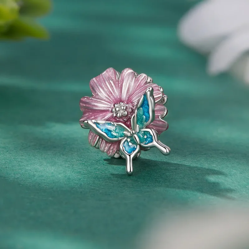 (imagine pentru) Pandora Stil Fluture Chrizantemă Pandantiv - BSC788 - Vizualizare 2
