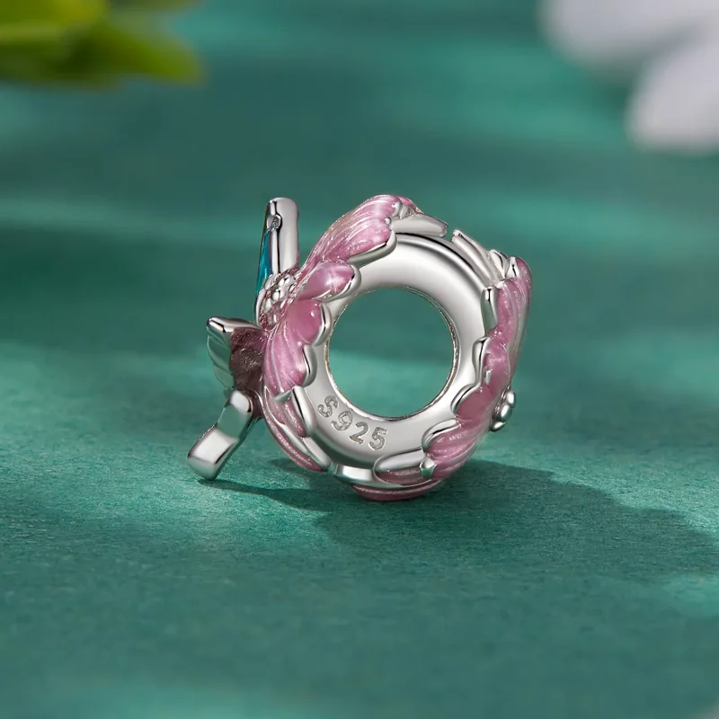 (imagine pentru) Pandora Stil Fluture Chrizantemă Pandantiv - BSC788 - Vizualizare 3