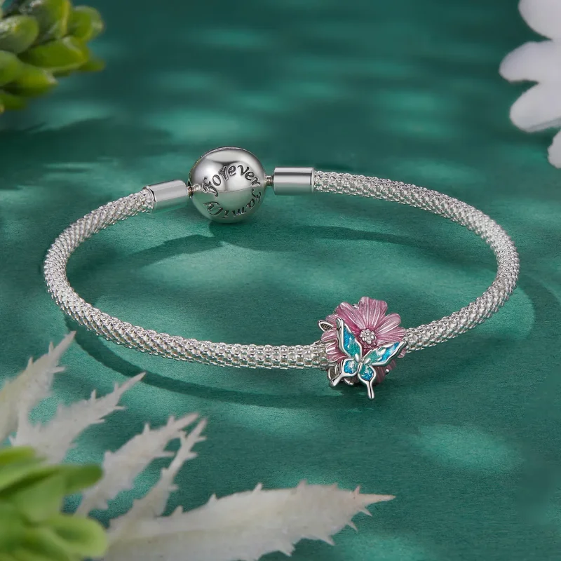 (imagine pentru) Pandora Stil Fluture Chrizantemă Pandantiv - BSC788 - Vizualizare 5