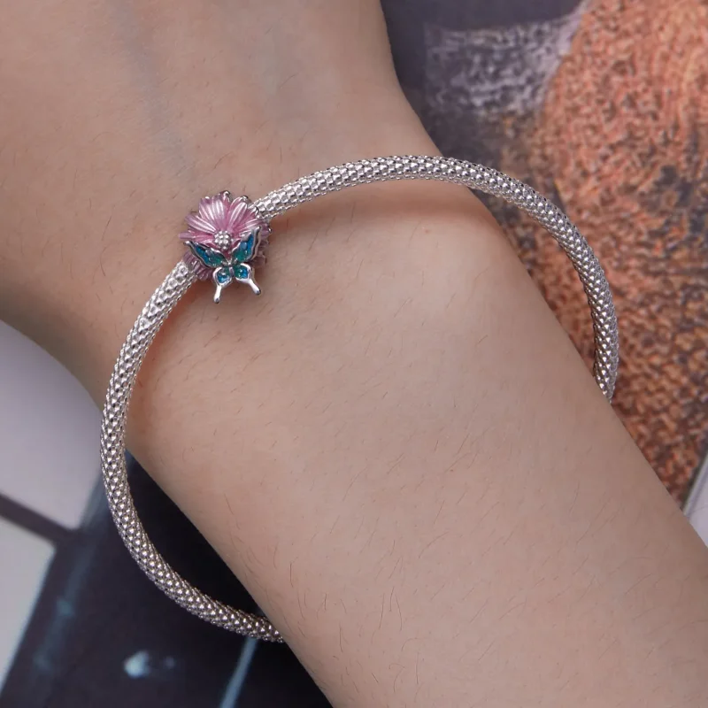 (imagine pentru) Pandora Stil Fluture Chrizantemă Pandantiv - BSC788 - Vizualizare 6