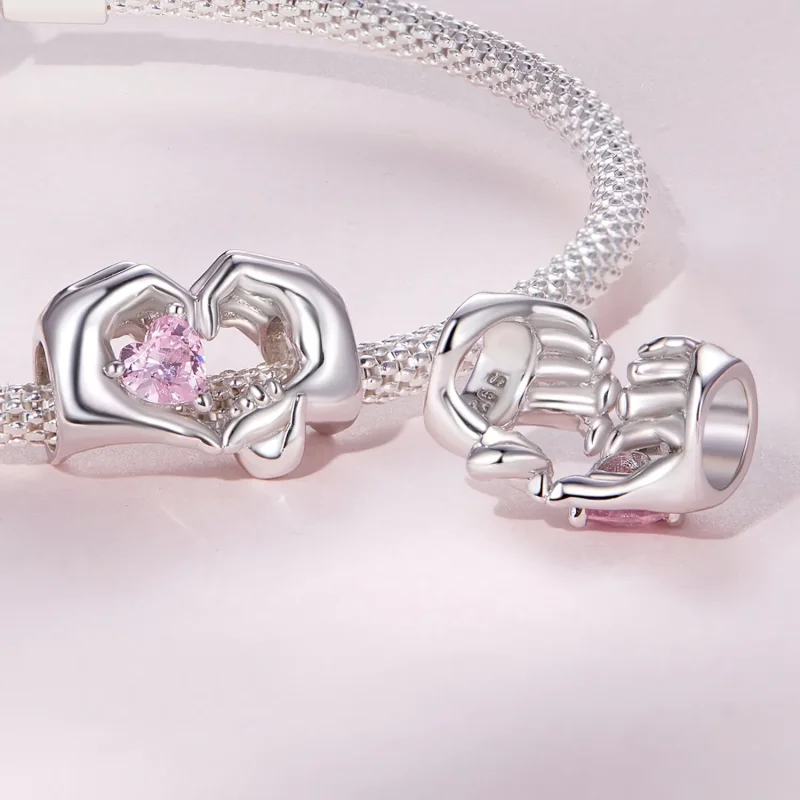 (imagine pentru) Pandora Stil Inimă Charm cu Gesticulare - BSC829 - Vizualizare 4