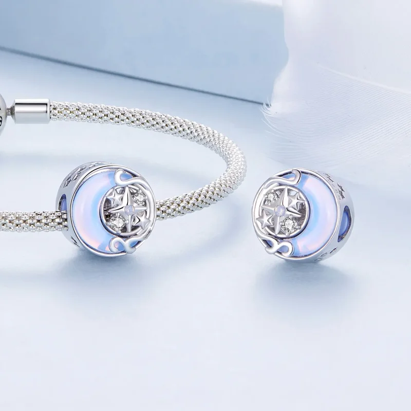 (imagine pentru) Pandora Stil Lună Starburst Breloc - BSC927 - Vizualizare 4