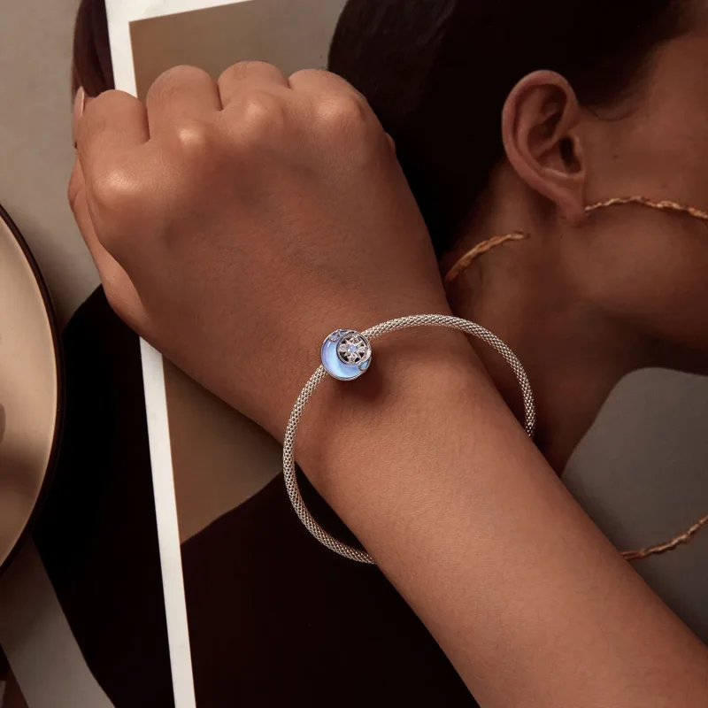 (imagine pentru) Pandora Stil Lună Starburst Breloc - BSC927 - Vizualizare 6