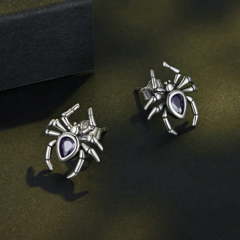 (imagine pentru) Pandora Stil Paiete Păianjen Studs Cercei - BSE891 - Vizualizare 3