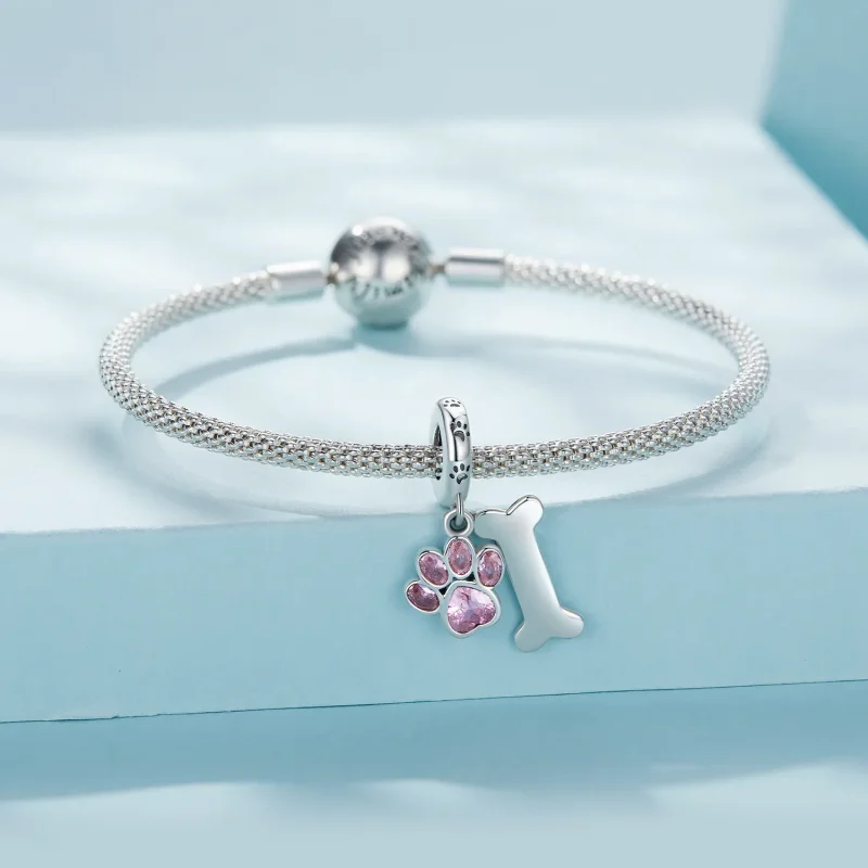(imagine pentru) Pandora Stil Roz Lăbuță de Câine cu Oase Atârnătoare - SCC2127-PK - Vizualizare 3