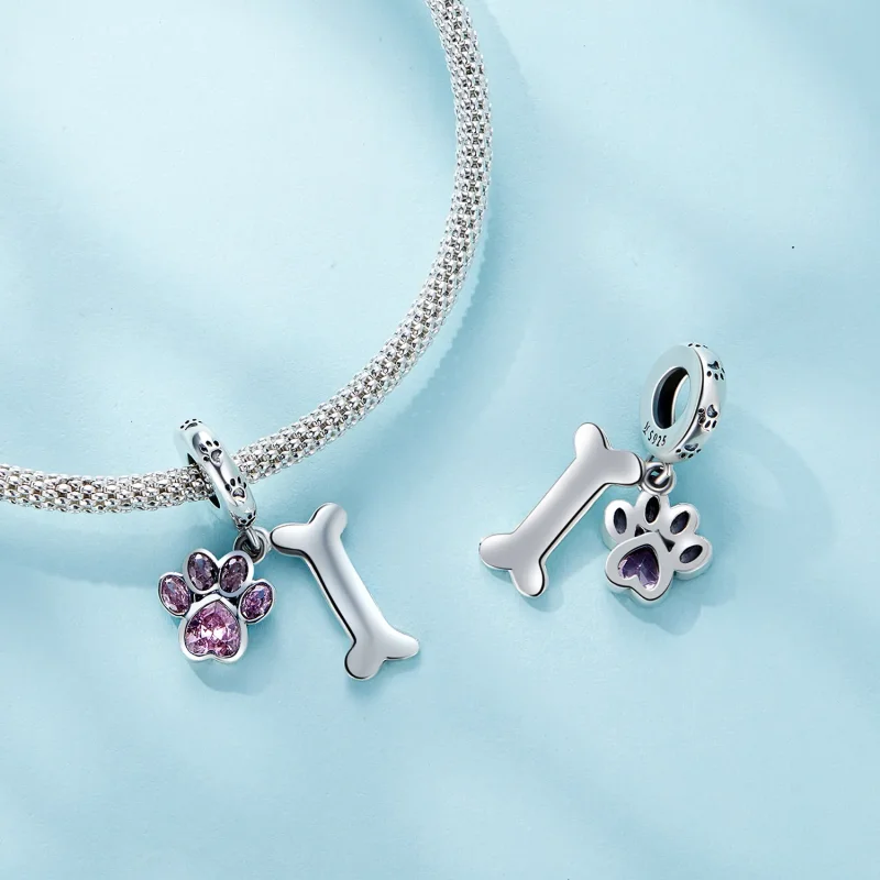 (imagine pentru) Pandora Stil Roz Lăbuță de Câine cu Oase Atârnătoare - SCC2127-PK - Vizualizare 4
