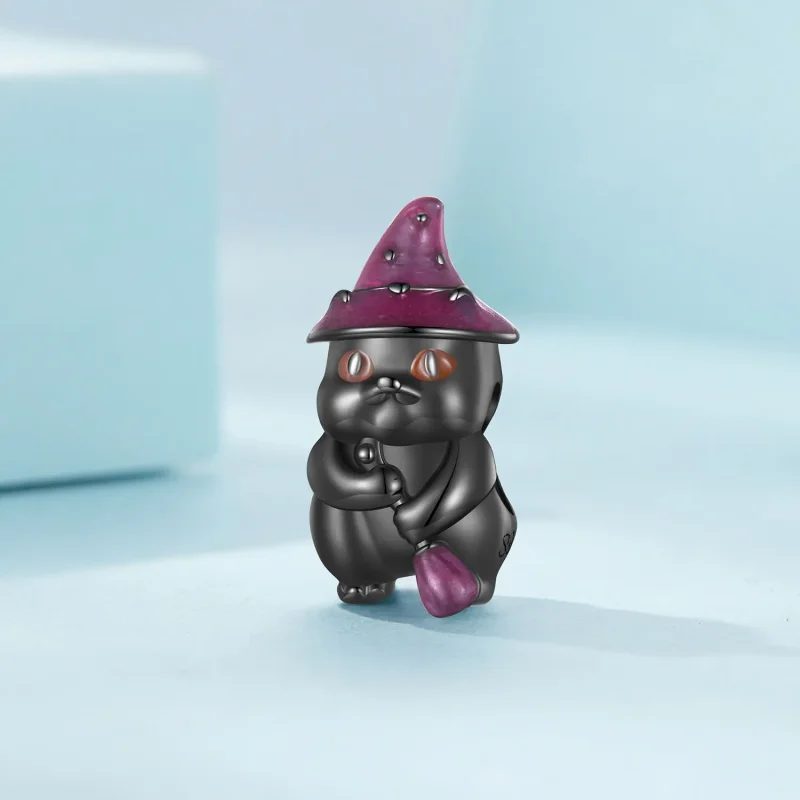 (imagine pentru) Pandora Stil Vrăjitoare Pisică Charm de Halloween - SCC2625 - Vizualizare 2