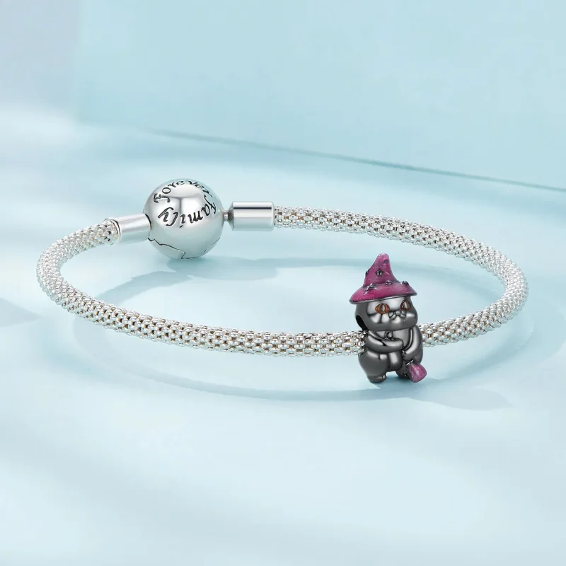 (imagine pentru) Pandora Stil Vrăjitoare Pisică Charm de Halloween - SCC2625 - Vizualizare 5
