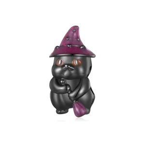 (imagine pentru) Pandora Stil Vrăjitoare Pisică Charm de Halloween - SCC2625
