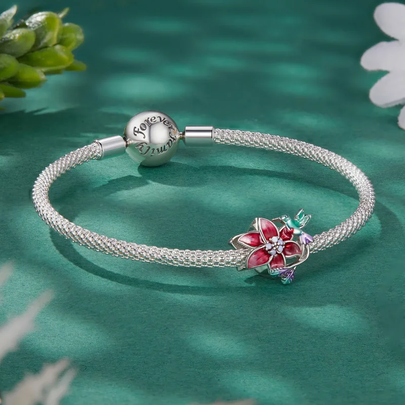 (imagine pentru) Pandora Style Floare și Pasăre Breloc - BSC787 - Vizualizare 5