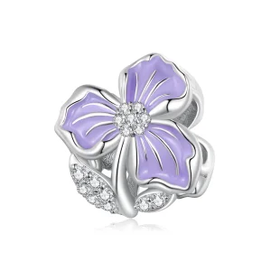 (imagine pentru) Pandora Style Floare Mov Amuletă - BSC890