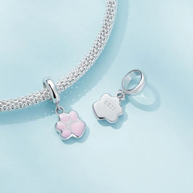 (imagine pentru) Pandora Style Mini Gheara de Pisică Albă Pandantiv - SCC2476-A - Vizualizare 4