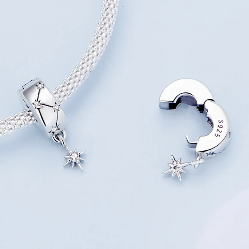 (imagine pentru) Pandora Style Starburst Circle Clip - BSC808 - Vizualizare 5