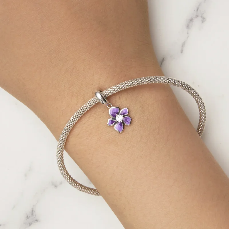(imagine pentru) Pandora Style Violet Floare Pandantiv - SCC2556 - Vizualizare 6