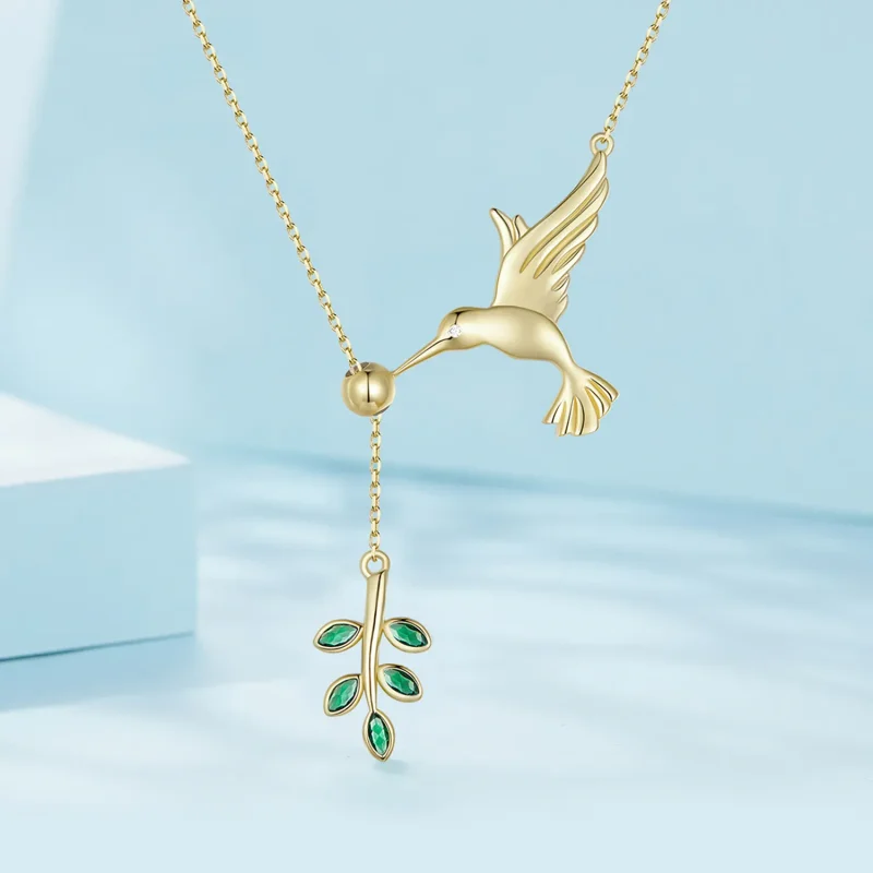 (imagine pentru) Salutări de la pasărea colibri în stil Pandora - Colier din argint 925 - SCN217- - Vizualizare 2