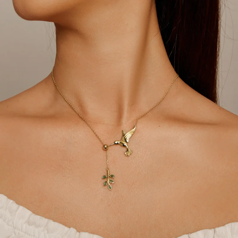 (imagine pentru) Salutări de la pasărea colibri în stil Pandora - Colier din argint 925 - SCN217- - Vizualizare 4