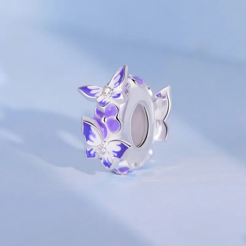 (imagine pentru) Spacer stil Pandora cu fluture - SCC2462 - Vizualizare 2