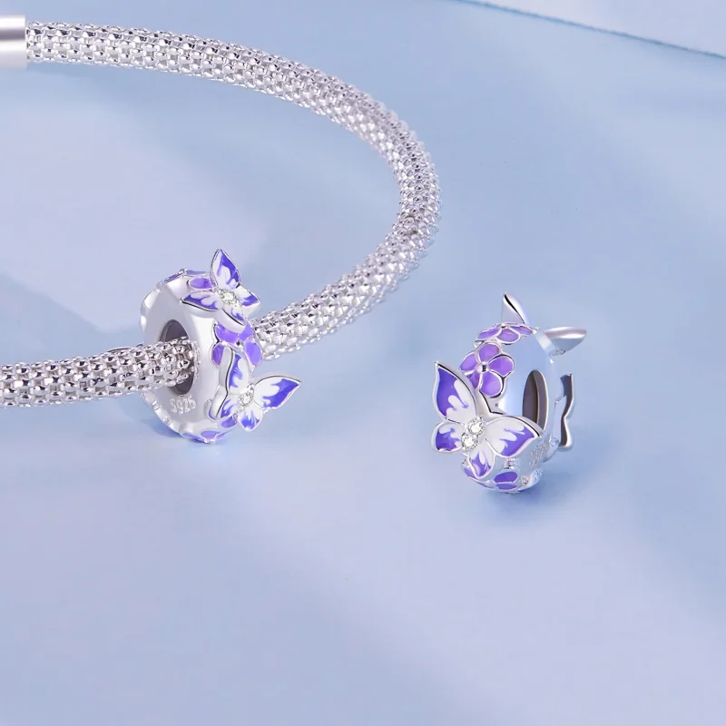 (imagine pentru) Spacer stil Pandora cu fluture - SCC2462 - Vizualizare 4