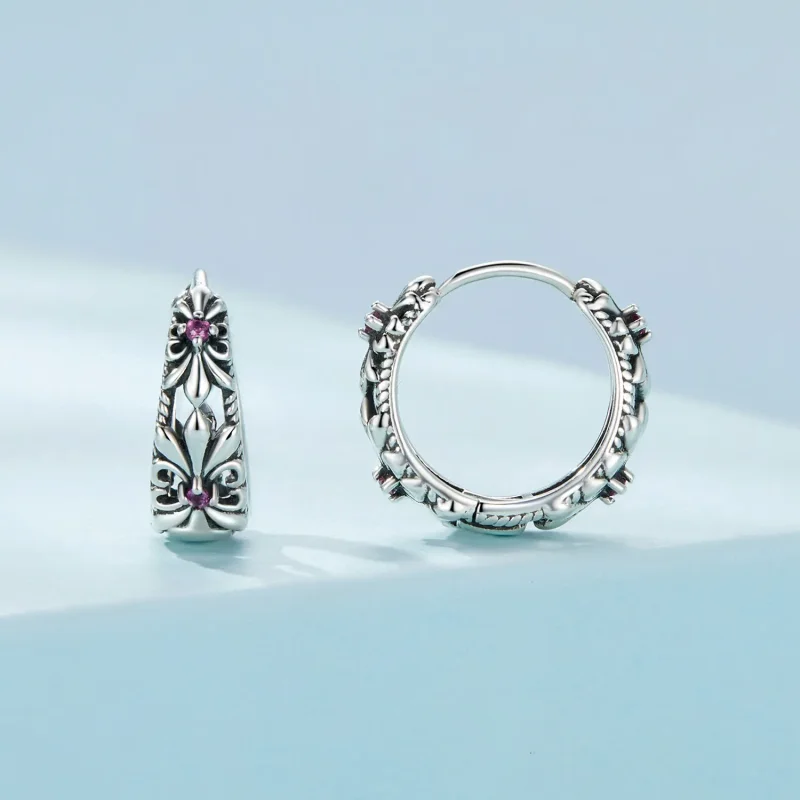 (imagine pentru) Stil Pandora Cercei cu cerc vintage Iris - SCE1649 - Vizualizare 2