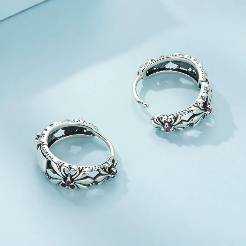 (imagine pentru) Stil Pandora Cercei cu cerc vintage Iris - SCE1649 - Vizualizare 4