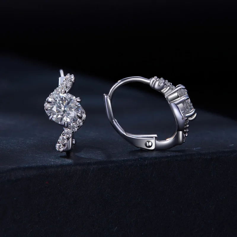 (imagine pentru) Stil Pandora Cercei cu cârlig Moissanite 50 Puncte (Două Certificate) - MSE036 - Vizualizare 2