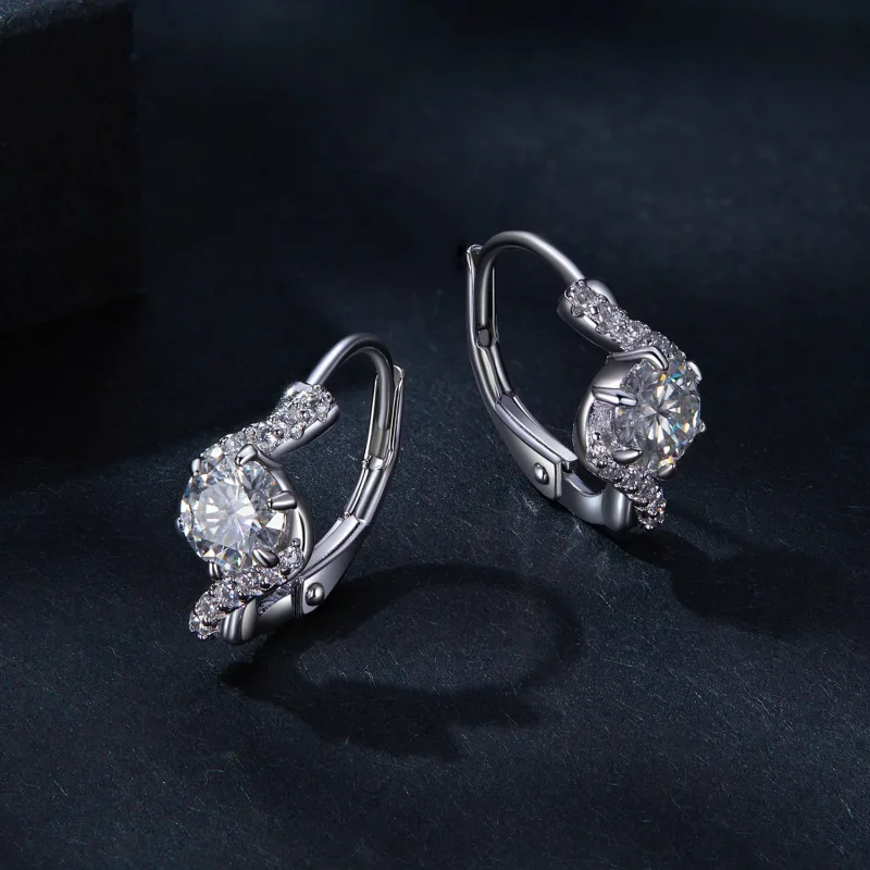 (imagine pentru) Stil Pandora Cercei cu cârlig Moissanite 50 Puncte (Două Certificate) - MSE036 - Vizualizare 3