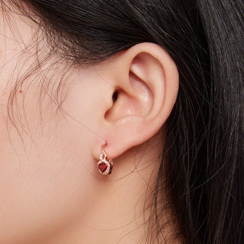 (imagine pentru) Stil Pandora, cercei hoop Love Bond aur roz - BSE815 - Vizualizare 6