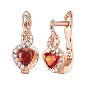 (imagine pentru) Stil Pandora, cercei hoop Love Bond aur roz - BSE815