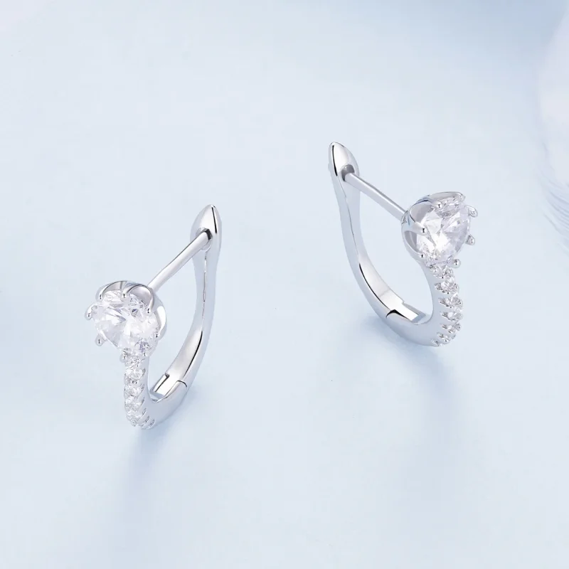(imagine pentru) Stil Pandora Cercei simpli cu zirconiu - BSE856 - Vizualizare 3