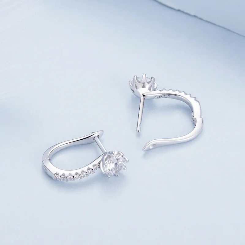(imagine pentru) Stil Pandora Cercei simpli cu zirconiu - BSE856 - Vizualizare 4