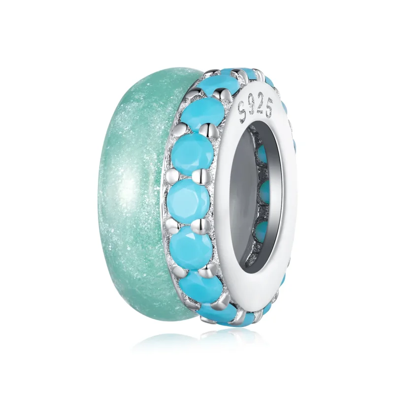 (imagine pentru) Stilul Pandora, capac de silicon albastru cu două straturi - BSC883-TQ