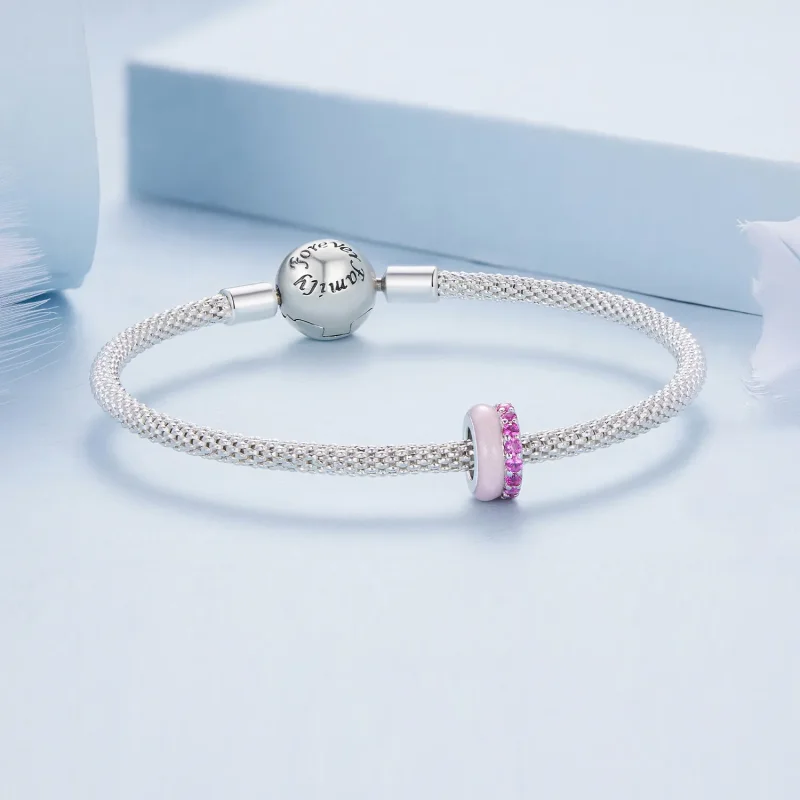 (imagine pentru) Stilul Pandora, roz, două straturi de spațiator din silicon - BSC883-PK - Vizualizare 5