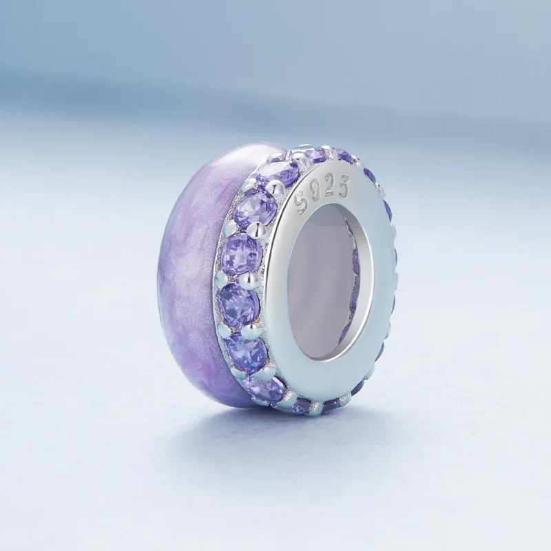 (imagine pentru) Stilul Pandora Spacer din silicon violet cu două straturi - BSC883-VT - Vizualizare 2
