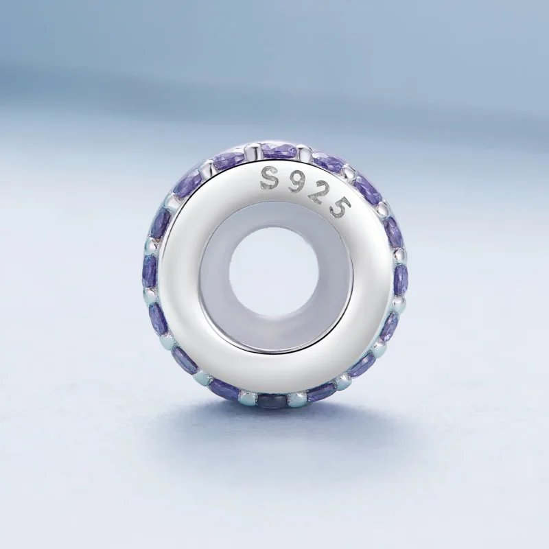 (imagine pentru) Stilul Pandora Spacer din silicon violet cu două straturi - BSC883-VT - Vizualizare 3