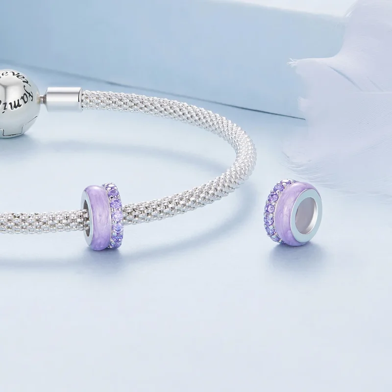 (imagine pentru) Stilul Pandora Spacer din silicon violet cu două straturi - BSC883-VT - Vizualizare 4