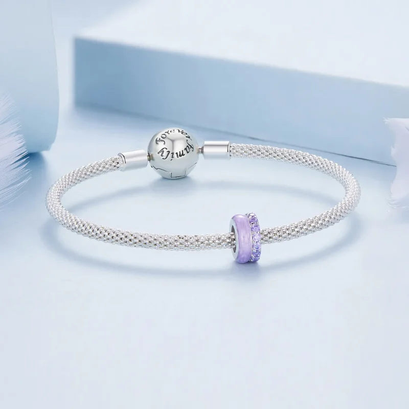 (imagine pentru) Stilul Pandora Spacer din silicon violet cu două straturi - BSC883-VT - Vizualizare 5