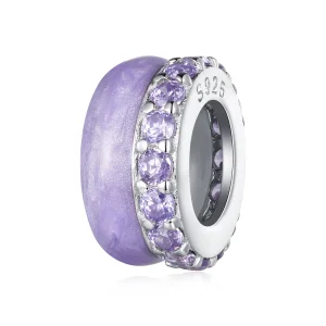 (imagine pentru) Stilul Pandora Spacer din silicon violet cu două straturi - BSC883-VT