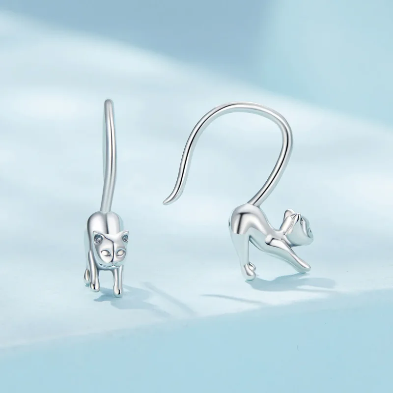 (imagine pentru) Stud Earrings Pandora Style Pisicuță - SCE1618 - Vizualizare 2