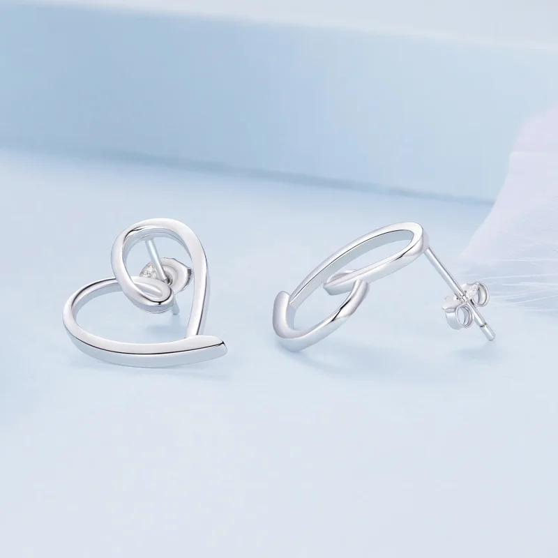 (imagine pentru) Studs Pandora Style Îmbrățișați în dragoste - BSE871 - Vizualizare 4