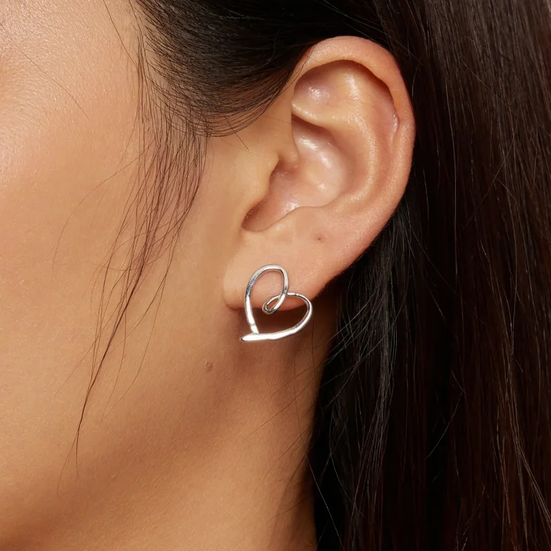 (imagine pentru) Studs Pandora Style Îmbrățișați în dragoste - BSE871 - Vizualizare 6