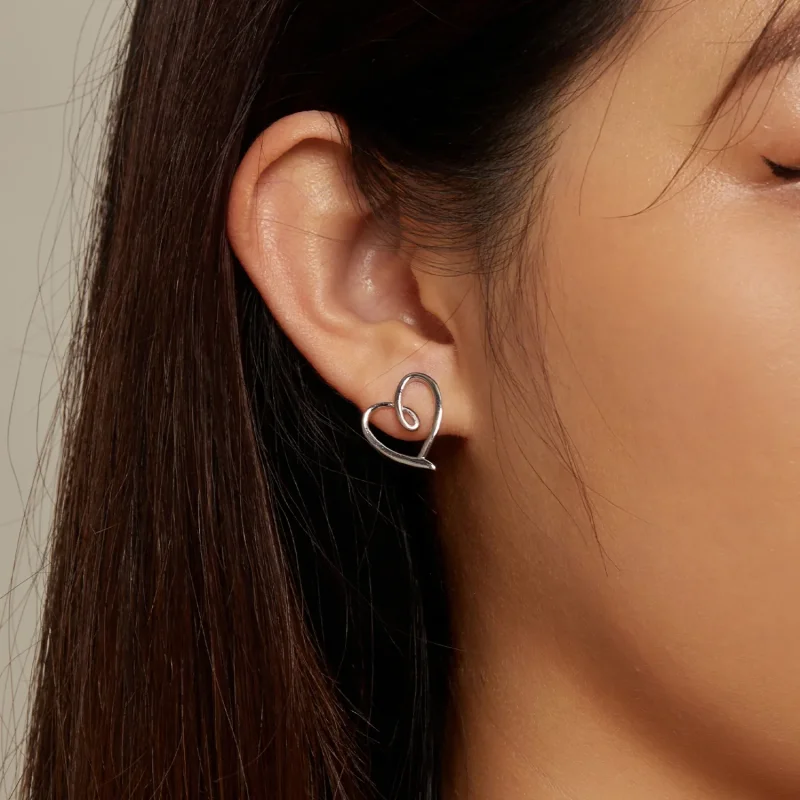 (imagine pentru) Studs Pandora Style Îmbrățișați în dragoste - BSE871 - Vizualizare 7