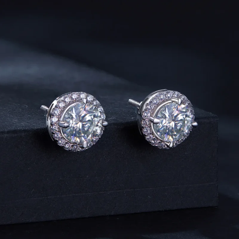 (imagine pentru) Studs-uri Pandora Style cu Moissanite de 1 ct (Două certificate) - MSE039 - Vizualizare 2