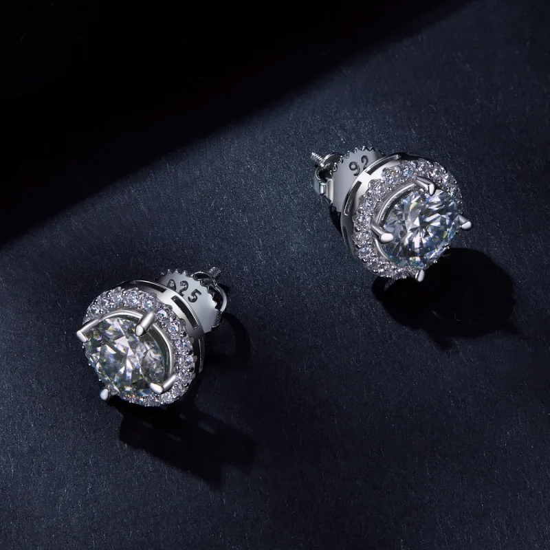 (imagine pentru) Studs-uri Pandora Style cu Moissanite de 1 ct (Două certificate) - MSE039 - Vizualizare 3